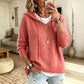 ⏳Last Day Sale - 50% OFF!!🧶Cozy Head Coverage, Customizable Fit💖Women's Casual Hooded Sweater With Drawstring