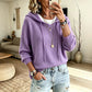 ⏳Last Day Sale - 50% OFF!!🧶Cozy Head Coverage, Customizable Fit💖Women's Casual Hooded Sweater With Drawstring