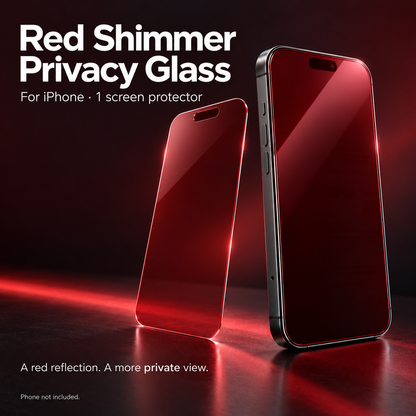 📱LAST DAY SALE 50% OFF! ✨❤️Red Shimmer Privacy Tempered Glass Screen Protector for iPhone –Stylish Protection & Extra Privacy! ✨