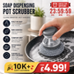 🥳HOT SALE💞50% OFF! Scrubber Brush! Built-in soap, non-scratch & ergonomic. Clean pots easily – grab yours! ✅